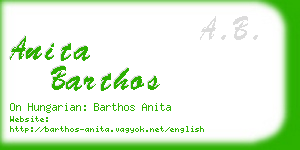 anita barthos business card